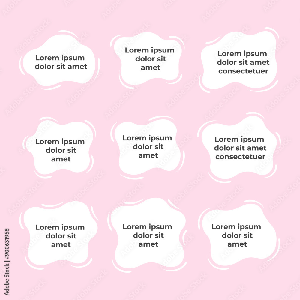 Hand Drawn Speech or Chat Bubbles for Infographic Design with Replaceable Text. Hand Drawn Speech or Chat Bubbles for Infographic Design with Replaceable Text.