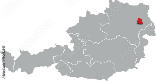 VIENNA map 
FEDERATE STATE of AUSTRIA 3d isometric map