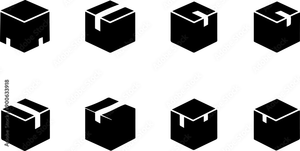Silhouette Box Set Various Box Shapes Collection Silhouette Box Set Various Box Shapes Collection