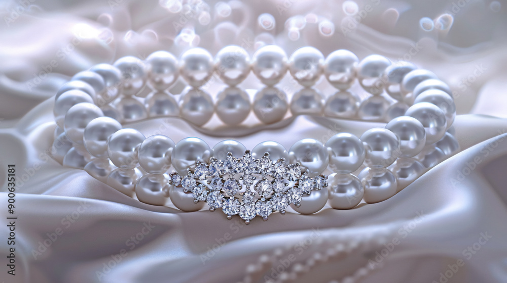 Obraz premium Shine with Style A Beautiful Pearl Choker Necklace for Elegant Occasions