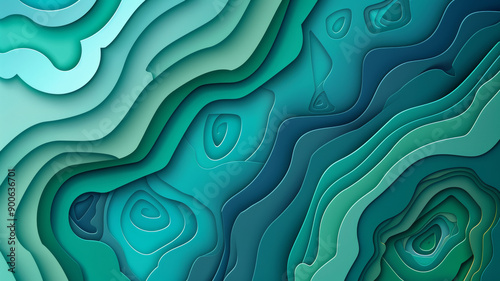 Abstract 3D Terrain Pattern with Blue Hues