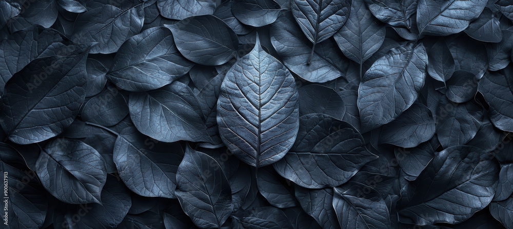 Leaf Against Black Background
