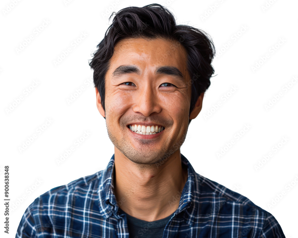 Obraz premium A young man smiling isolated transparent background