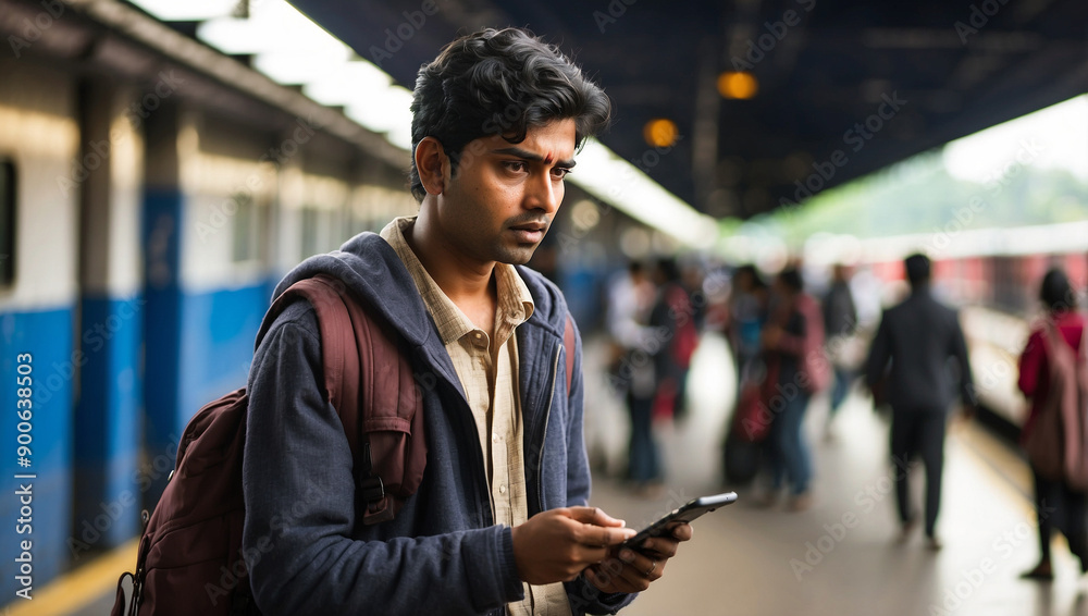 Naklejka premium portrait of Indian man 