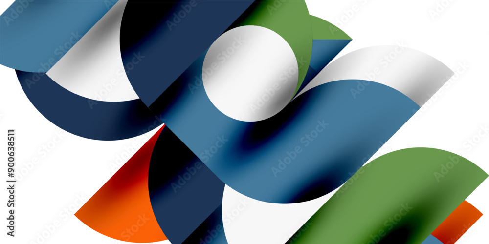 Shadow effect shiny circles and round triangles geometric modern art. Vector Illustration For Wallpaper, Banner, Background, Card, Book Illustration, landing page Shadow effect shiny circles and round triangles geometric modern art. Vector Illustration For Wallpaper, Banner, Background, Card, Book Illustration, landing page