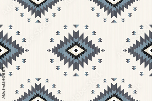 Navajo tribal vector seamless pattern. Native American ornament. Ethnic South Western decor style. Ikat Boho geometric ornament. Vector seamless pattern. Mexican blanket, rug. Woven carpet