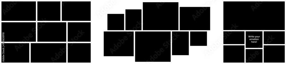 Set of photo collage design template. family photo album background texture. Set of photo collage design template. family photo album background texture.
