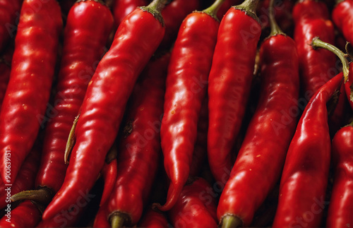 fresh chili pepper fuul frame, macro. Selective focus.	 photo