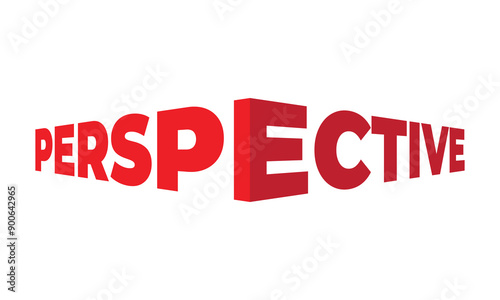 Perspective word logo and perspective background, perspective style design