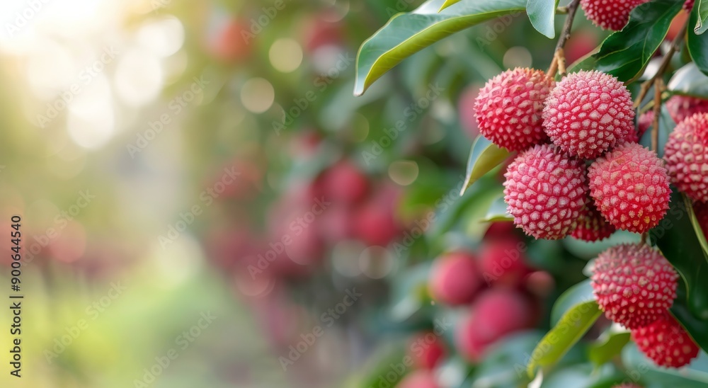Lychee Fruit Branch in Sunlight Lychee Fruit Branch in Sunlight