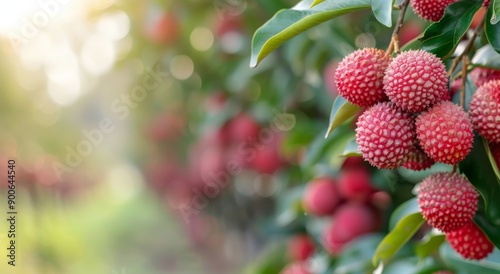 Lychee Fruit Branch in Sunlight photo