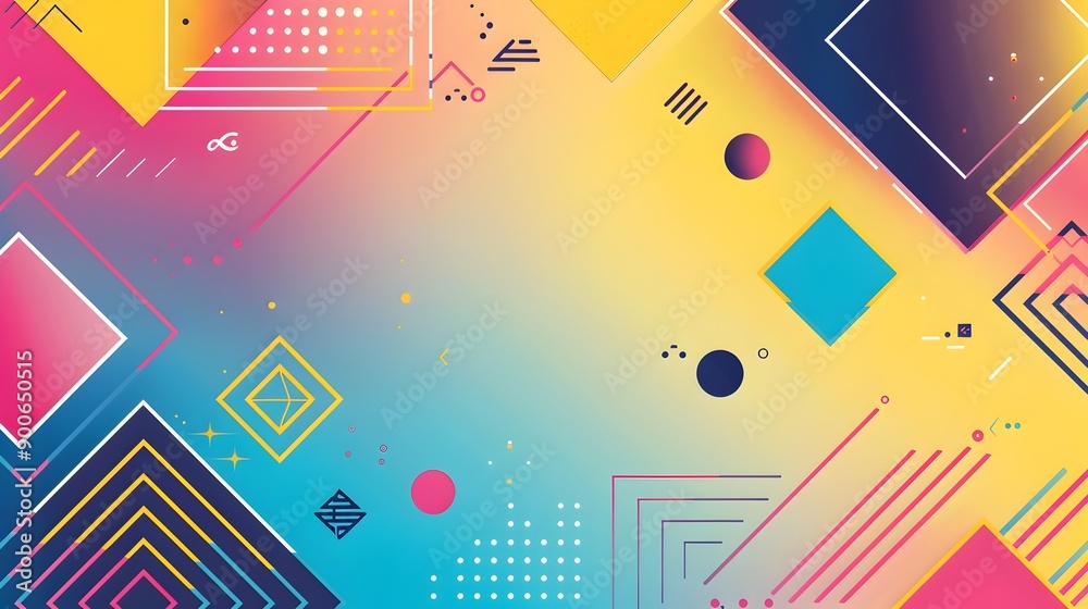 Abstract Geometric Shimmering Gradient Background with Crescents and Chevrons Abstract Geometric Shimmering Gradient Background with Crescents and Chevrons
