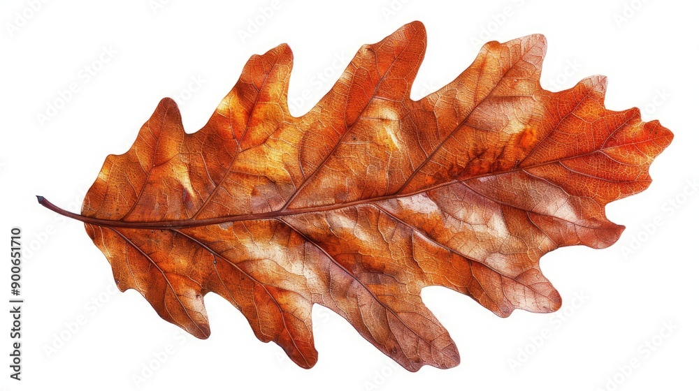 A vibrant, dried oak leaf showcasing rich autumn colors. Perfect for nature-themed designs or seasonal illustrations. A vibrant, dried oak leaf showcasing rich autumn colors. Perfect for nature-themed designs or seasonal illustrations.