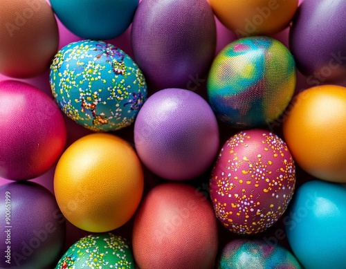 Colorful background of easter eggs collection, easter celebration