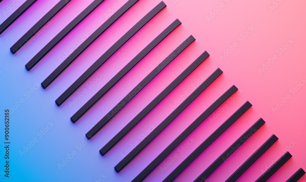 Abstract Black Stripes on a Pink and Blue Gradient Background Abstract Black Stripes on a Pink and Blue Gradient Background