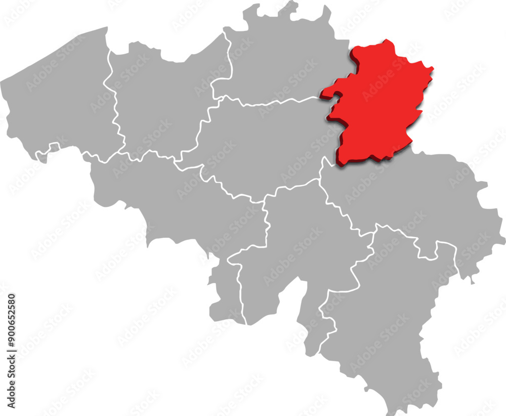 LIMBURG map PROVINCE of BELGIUM 3d isometric map LIMBURG map PROVINCE of BELGIUM 3d isometric map