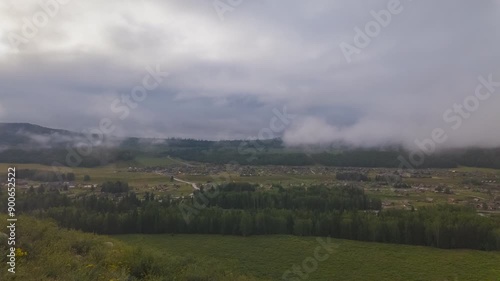 Timelapse of Hemu Village in in Kanas Nature Reserve in Xinjiang, China