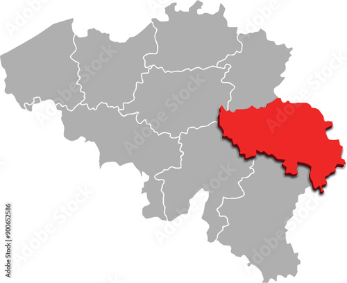 LIEGE map PROVINCE of BELGIUM 3d isometric map