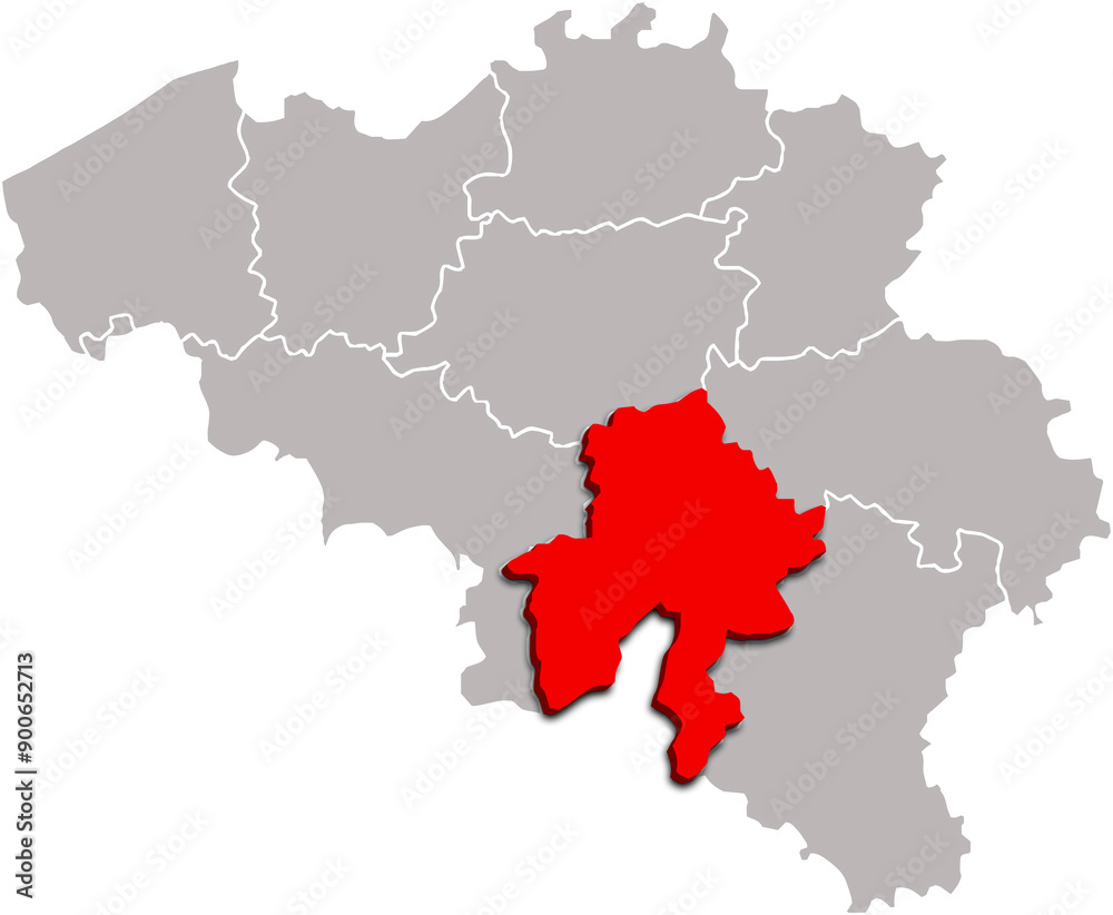 NAMUR map PROVINCE of BELGIUM 3d isometric map NAMUR map PROVINCE of BELGIUM 3d isometric map