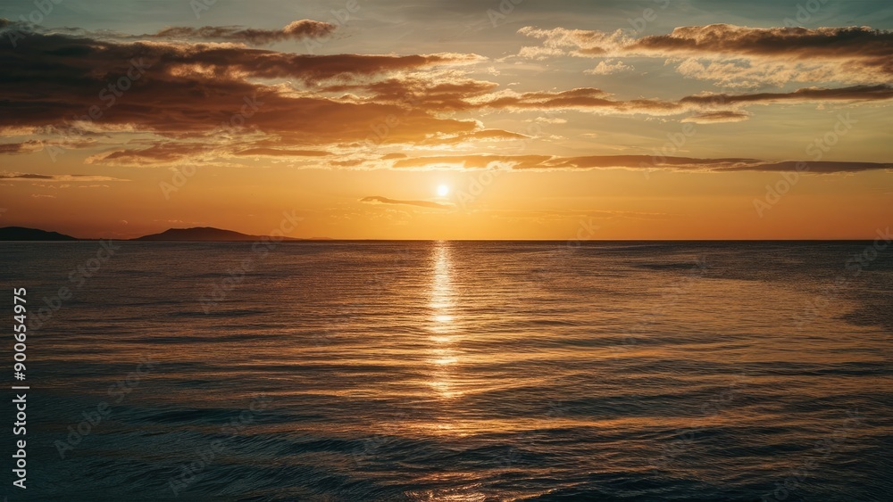 Fototapeta premium Sunrise Over Ocean Horizon