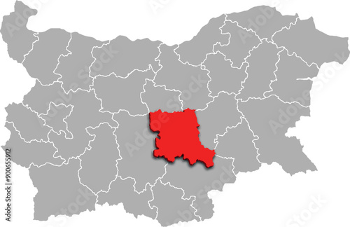 STARA ZAGORA map REGION of BULGARIA 3d isometric map