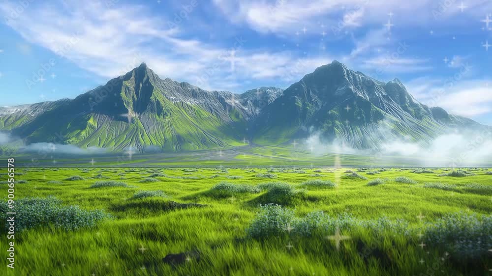 landscape with lake and mountains, video background landscape with lake and mountains, video background