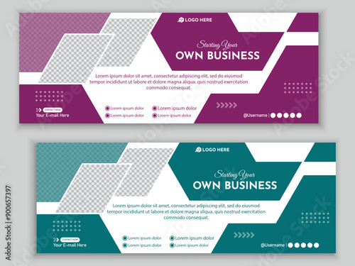 Modern and Stylish Facebook Cover Design for Promoting Your Business photo