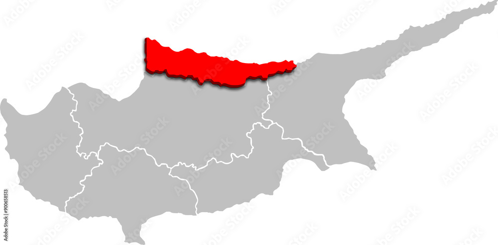 KYRENIA MAP ADMINISTRATIVE DISTRICT OF CYPRUS 3D ISOMETRIC MAP KYRENIA MAP ADMINISTRATIVE DISTRICT OF CYPRUS 3D ISOMETRIC MAP