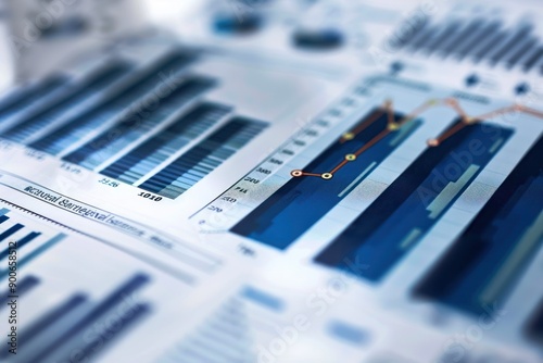 Close-up of Financial Charts and Graphs