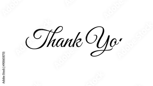 Handwritten Thankyou animation on white background.