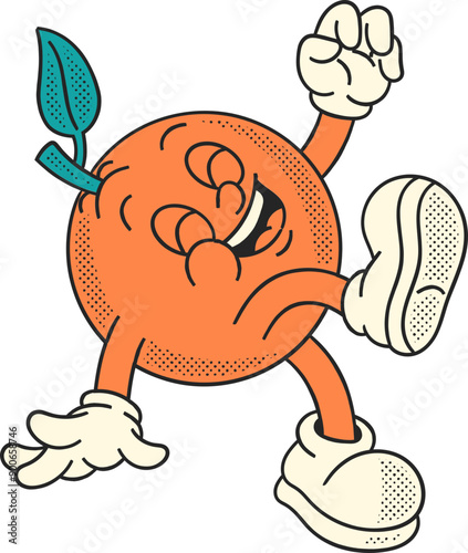 Orange Fruit Mascot Character