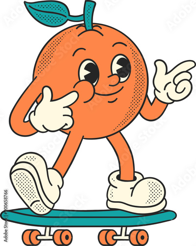 Orange Fruit Mascot Character