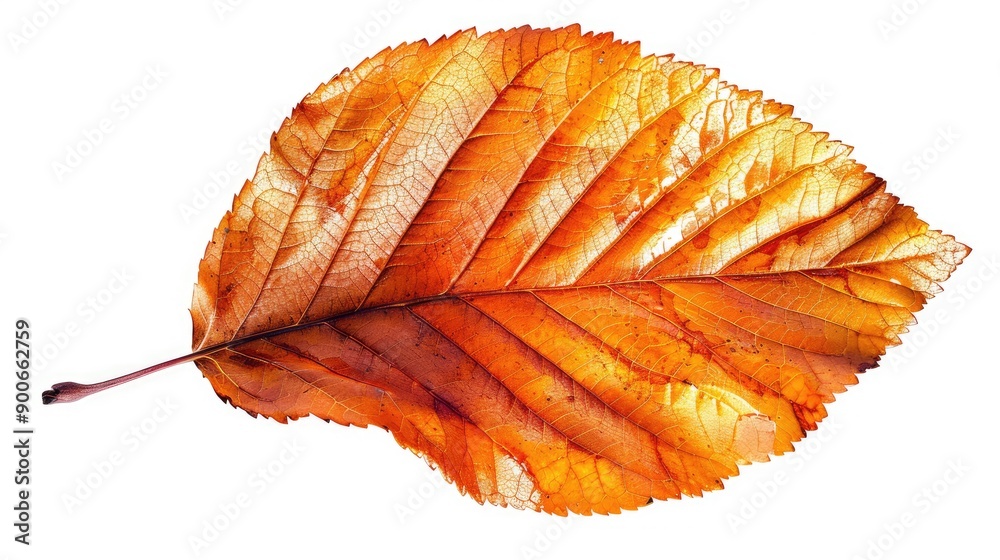 A vibrant orange leaf showcasing the beauty of autumn, with intricate details and textures captured against a clean white background. A vibrant orange leaf showcasing the beauty of autumn, with intricate details and textures captured against a clean white background.