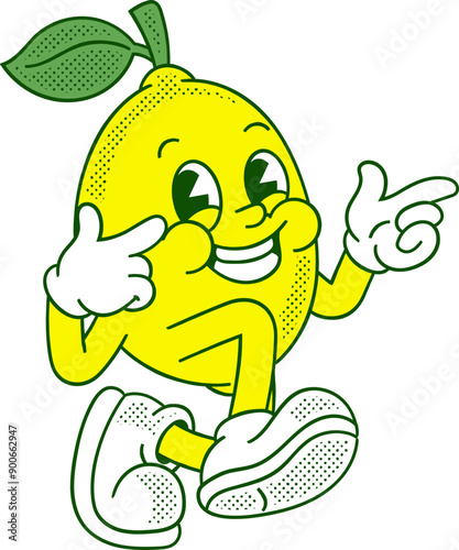 Lemon Fruit Mascot Character Illustration