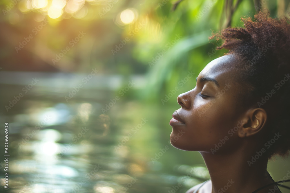 Serene Moment of Tranquil Reflection by the Water Under Soft Sunlight Serene Moment of Tranquil Reflection by the Water Under Soft Sunlight