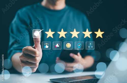 Tableau sur toile Customer Satisfaction Rating and Feedback Concept