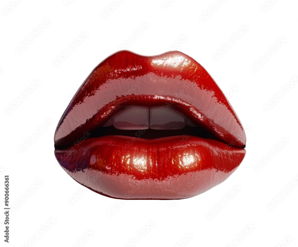 Red lips on white background Red lips on white background
