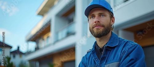 Portrait of a Man in Blue Workwear