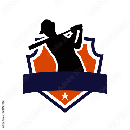 baseball action sports logo silhouette