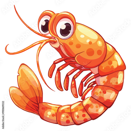 happy cartoon Shrimp