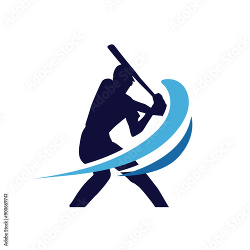 baseball action sports logo silhouette