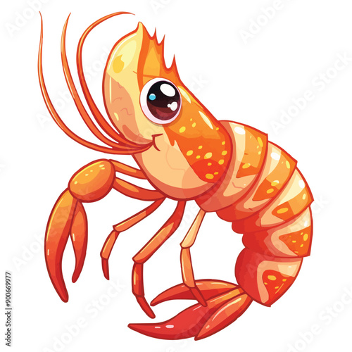 happy cartoon Shrimp