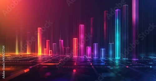 Colorful Data Visualization on Black Background © Максим Рудько