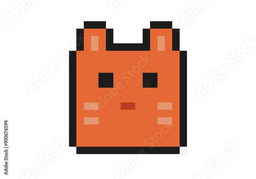 Orange cat pixel 