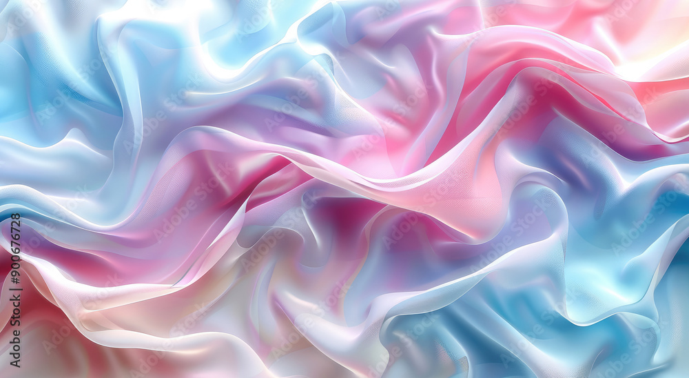 Abstract 3D background with soft, undulating waves in pastel tones, perfect for skincare product displays. Generative AI. Abstract 3D background with soft, undulating waves in pastel tones, perfect for skincare product displays. Generative AI.