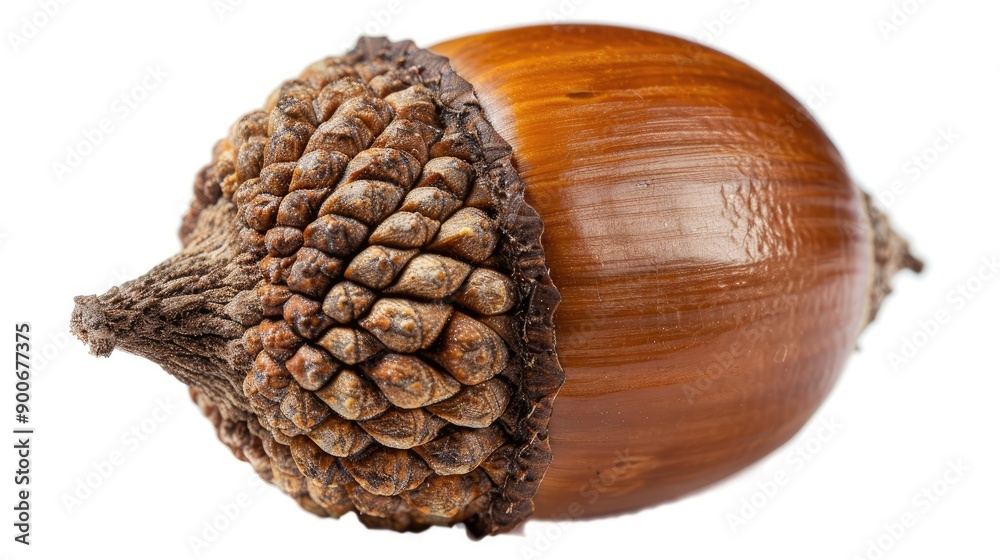 Close-up of a beautiful acorn showcasing its smooth brown shell and textured top, perfect for nature-themed projects and designs. Close-up of a beautiful acorn showcasing its smooth brown shell and textured top, perfect for nature-themed projects and designs.