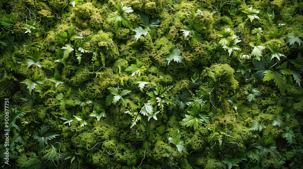 Green moss texture, background, Bright color, top view. Generative AI. Green moss texture, background, Bright color, top view. Generative AI.