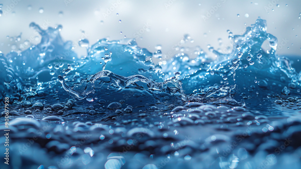 Beautiful water splashes captured in close-up, highlighting fluid motion Beautiful water splashes captured in close-up, highlighting fluid motion