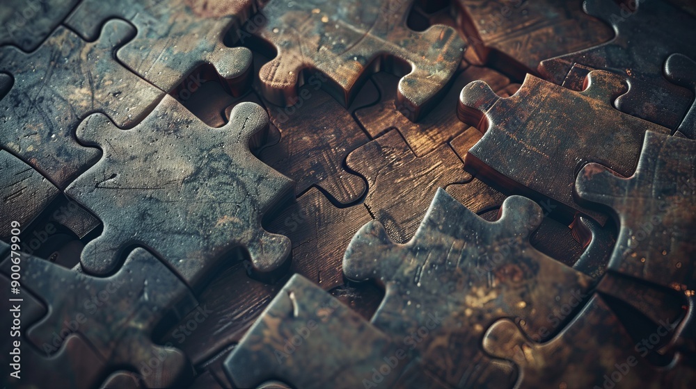 A close-up of a scattered puzzle with rustic, metal pieces. The image evokes a sense of complexity and the challenge of finding the solution. A close-up of a scattered puzzle with rustic, metal pieces. The image evokes a sense of complexity and the challenge of finding the solution.