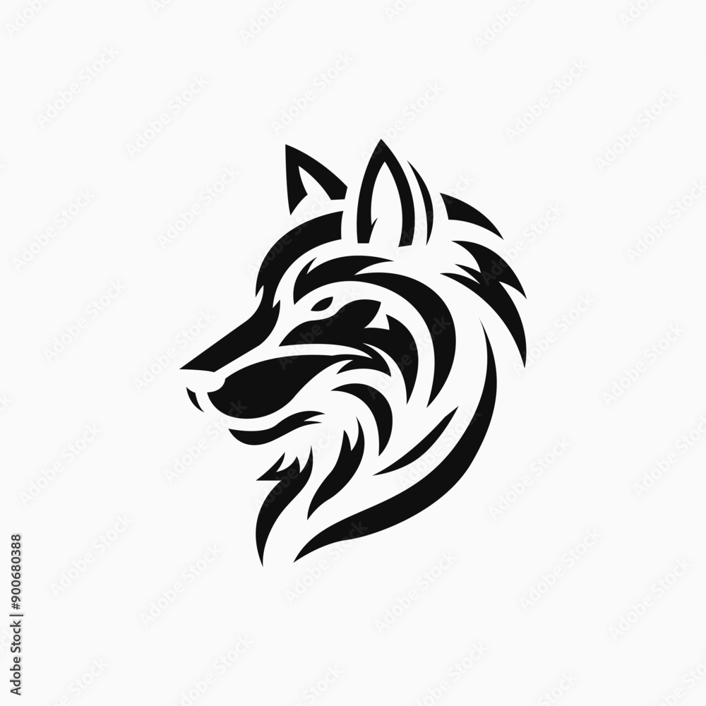 Fototapeta premium Minimalist wolf logo, simple and elegant. Vector illustration
